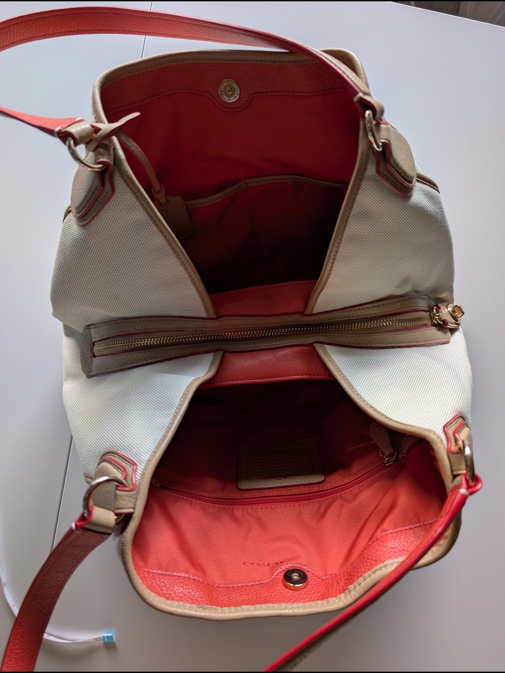 Coach Edie 31 Canvas Leather Shoulder Bag - Picture 6 of 13